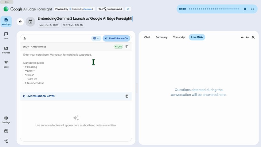 Google, Yerel Cihaz Odaklı EmbeddingGemma 2 Modelini ve Mac İçin AI Edge Foresight Uygulamasını Duyurdu
